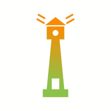 Benzersiz Deniz Feneri Vektör Kabartma Simgesi