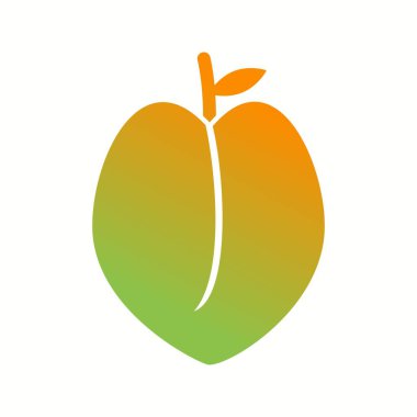 Eşsiz Şeftali Vektörü Kabartma Simgesi