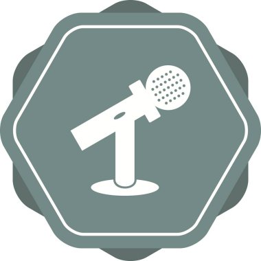 Stand Vektör Sembolü Simgesinde Benzersiz Mic