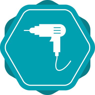 Benzersiz Matkap Makinesi Glyph Vektör Simgesi