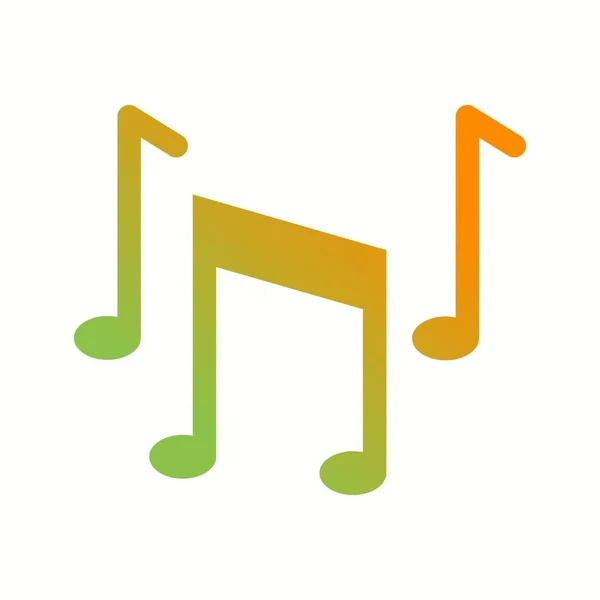 Notas Musicales Únicas Vector Glyph Icon — Vector de stock