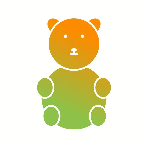 Único Urso Vector Glyph Ícone — Vetor de Stock