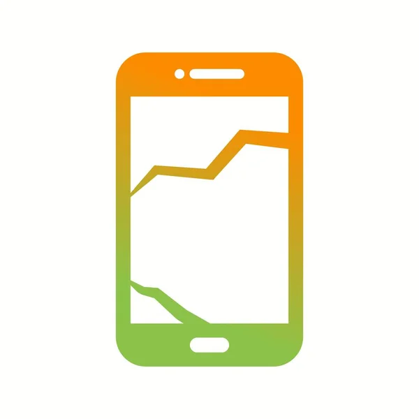 Icône Glyphe Vectoriel Téléphone Cellulaire Brisé Unique — Image vectorielle