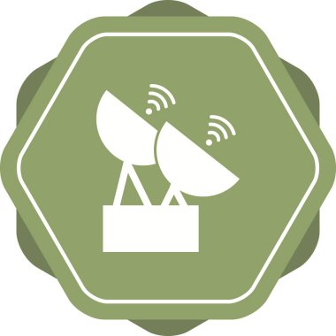 Eşsiz İki Uydu Vektör Kabartma Simgesi