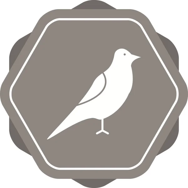 Icône Glyphe Vecteur Oiseau Unique — Image vectorielle