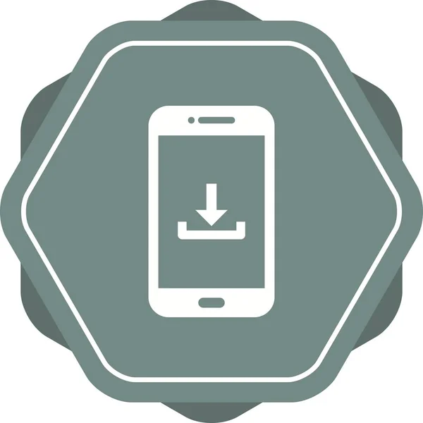 Egyedülálló Letöltés Telefon Vektor Glyph Ikon — Stock Vector