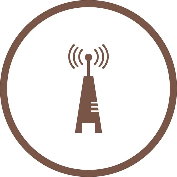 Unique Signal Tower Vector Glyph Icon — Stock Vector