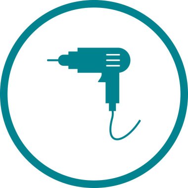 Benzersiz Matkap Makinesi Glyph Vektör Simgesi