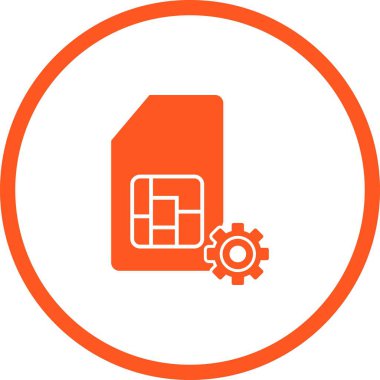 Eşsiz Sim Yönetim Vektörü Kabartma Simgesi