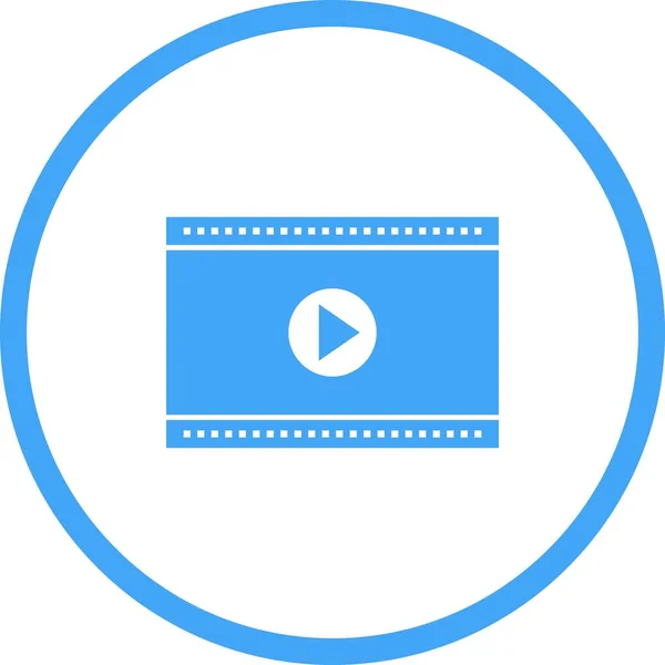 Einzigartiges Video Player Vector Glyph Icon — Stockvektor