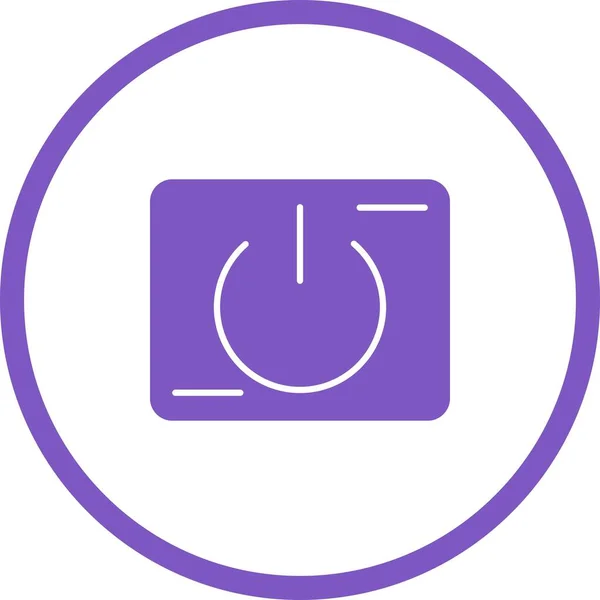 Unieke Power Button Vector Glyph Icoon — Stockvector