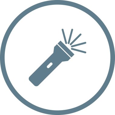 Benzersiz El Feneri Vektör Kabartma Simgesi