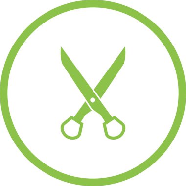 Benzersiz Makas Vektör Kabartma Simgesi