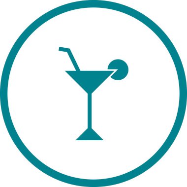 Eşsiz Kokteyl Cam Vektör Sembolü Simgesi