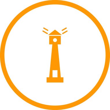 Benzersiz Deniz Feneri Vektör Kabartma Simgesi