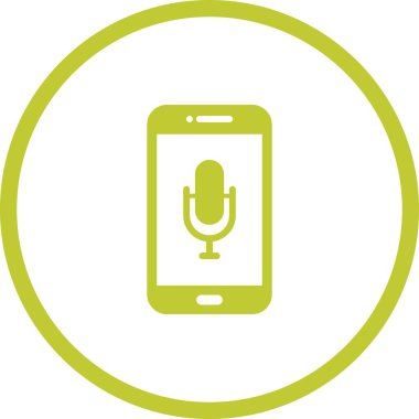 Benzersiz Mikrofon Vektör Kabartma Simgesi