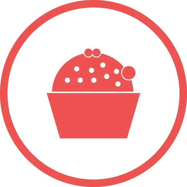 Único Cup Cake Vector Glyph Icon — Vetor de Stock