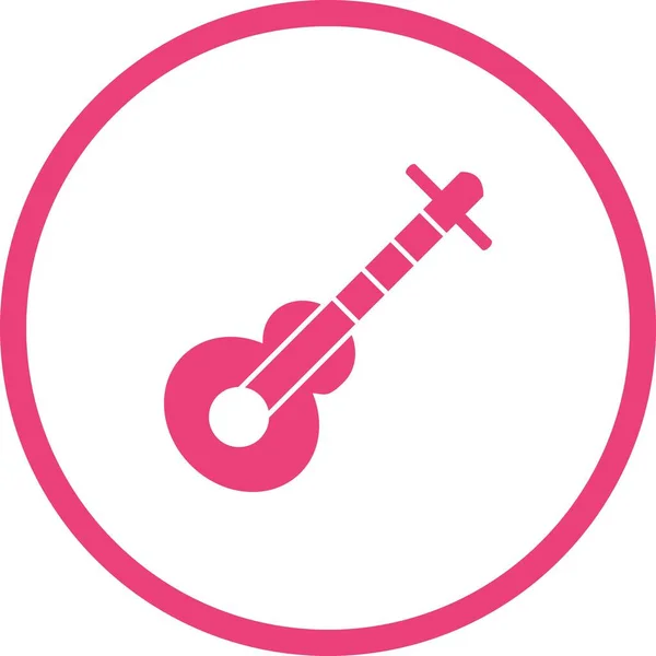 Egyedülálló Gitár Vektor Glyph Icon — Stock Vector