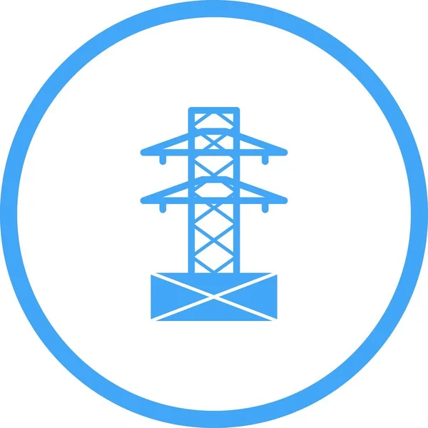 Unique Electricity Tower Vector Glyph Icon — Stock Vector