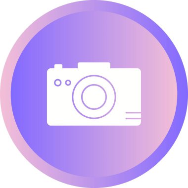 Kamera Vektörü Kabartma Simgesinde Benzersiz Fotoğraf