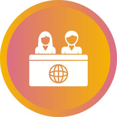 Haber Masasındaki Eşsiz Sunucular Vektör Sembolü Simgesi