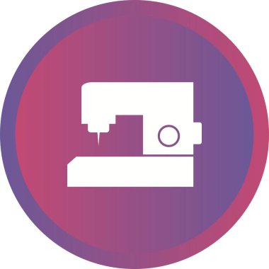 Eşsiz Dikiş Makinesi Vektörü Glyph Simgesi