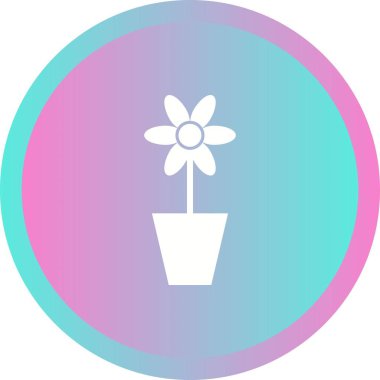 Ot Vektörü Kabartma Simgesinde Benzersiz Bitki