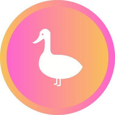 Benzersiz Ördek Vektör Kabartma Simgesi