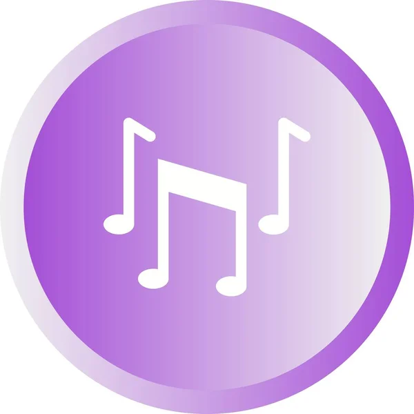 Notas Musicales Únicas Vector Glyph Icon — Vector de stock