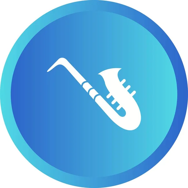 Jedinečná Ikona Saxophone Vector Glyph — Stockový vektor