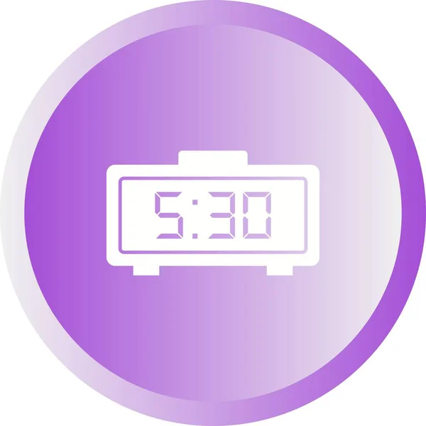 Unique Digital Clock Glyph Vector Icon — Stock Vector