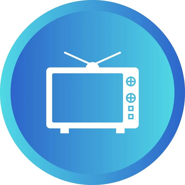 Unieke Televisie Glyph Vector Icoon — Stockvector