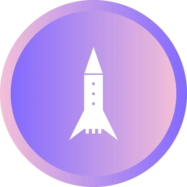 Unique Space Rocket Vector Glyph Icon — Stock Vector