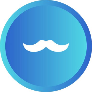 Benzersiz Bıyık Vektörü Glyph Simgesi