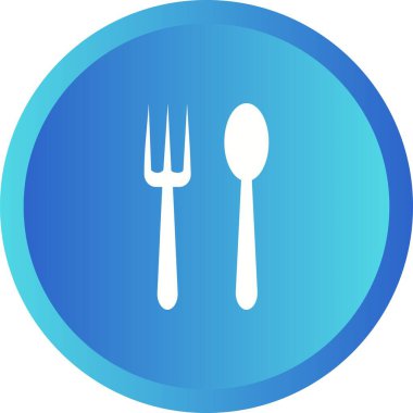 Eşsiz Kaşık ve Çatal Vektörü Kabartma Simgesi