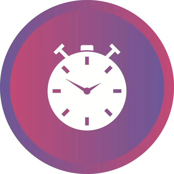 Reloj Único Vector Glifo Icono — Vector de stock