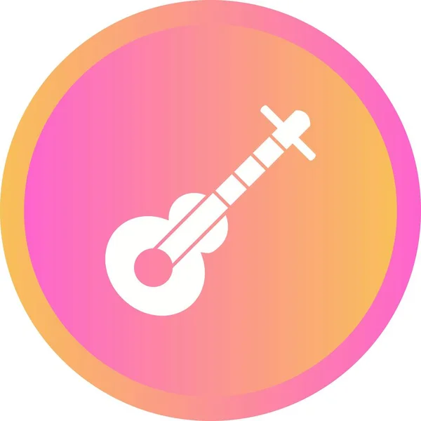 Egyedülálló Gitár Vektor Glyph Icon — Stock Vector