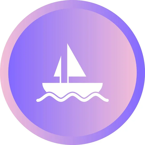 Unico Vettore Barca Glyph Icona — Vettoriale Stock