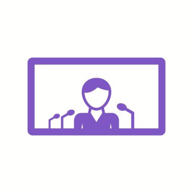 Eşsiz Çevrimiçi Basın Konferansı Vektör Sembolü Simgesi