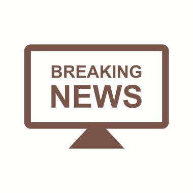 TV Vektörü Glyph Simgesinde Eşsiz Son Dakika Haberleri