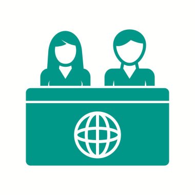 Haber Masasındaki Eşsiz Sunucular Vektör Sembolü Simgesi