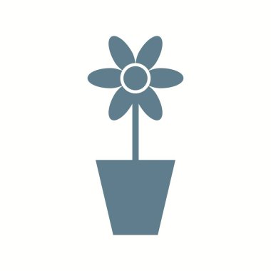 Ot Vektörü Kabartma Simgesinde Benzersiz Bitki