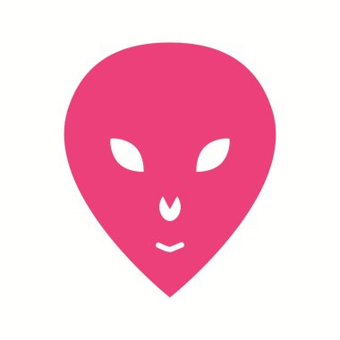 Eşsiz Uzaylı Yüz Vektör Kabartma Simgesi