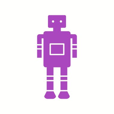 Benzersiz Robot Vektör Kabartma Simgesi
