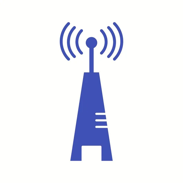 Benzersiz Sinyal Kulesi Vektör Kabartma Simgesi — Stok Vektör