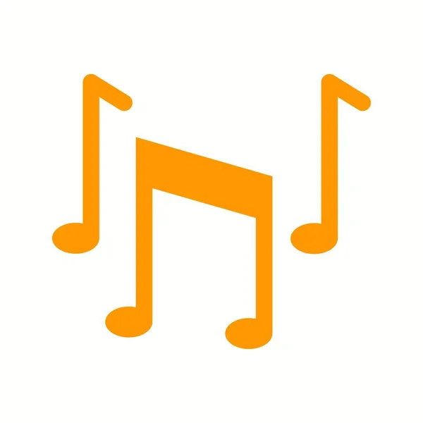 Notas Musicales Únicas Vector Glyph Icon — Vector de stock