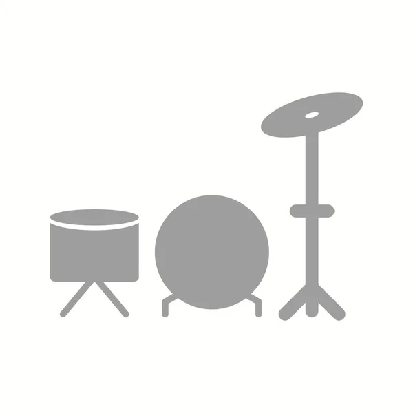 Unico Tamburi Vettore Glyph Icona — Vettoriale Stock