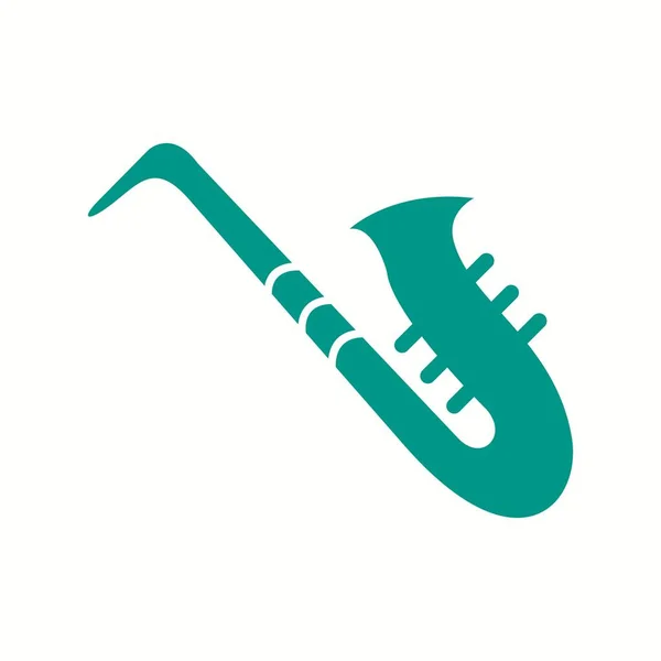 Jedinečná Ikona Saxophone Vector Glyph — Stockový vektor