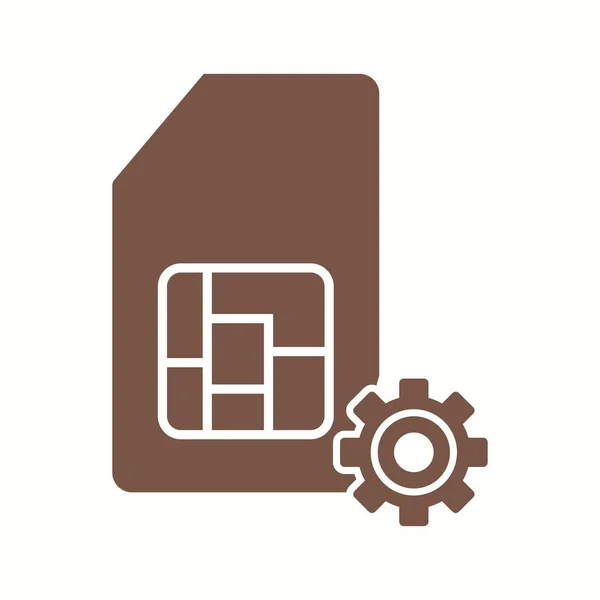 Egyedi Sim Management Vektor Glyph Icon — Stock Vector