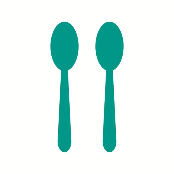 Unico Spoons Vector Glyph Icona — Vettoriale Stock